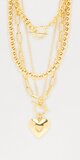 Zlatá vrstvená retiazka so srdiečkovým príveskom