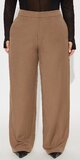 Široké nohavice s vysokým pásom v mocha farbe