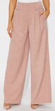 Luxusné nohavice so širokým strihom a vysokým pásom v ružovej farbe