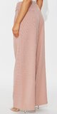 Luxusné nohavice so širokým strihom a vysokým pásom v ružovej farbe