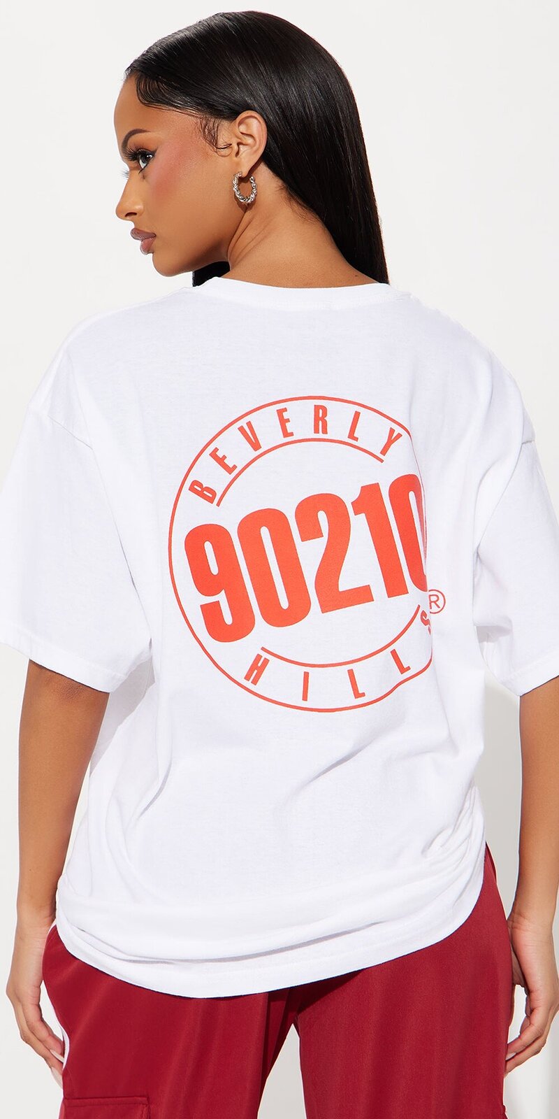 Oversize tričko s ikonickým motívom v bielej farbe