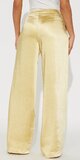 Saténové nohavice so širokými nohavicami v žltej farbe