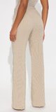 Pruhované nohavice s rovným strihom a opaskom v béžovej farbe