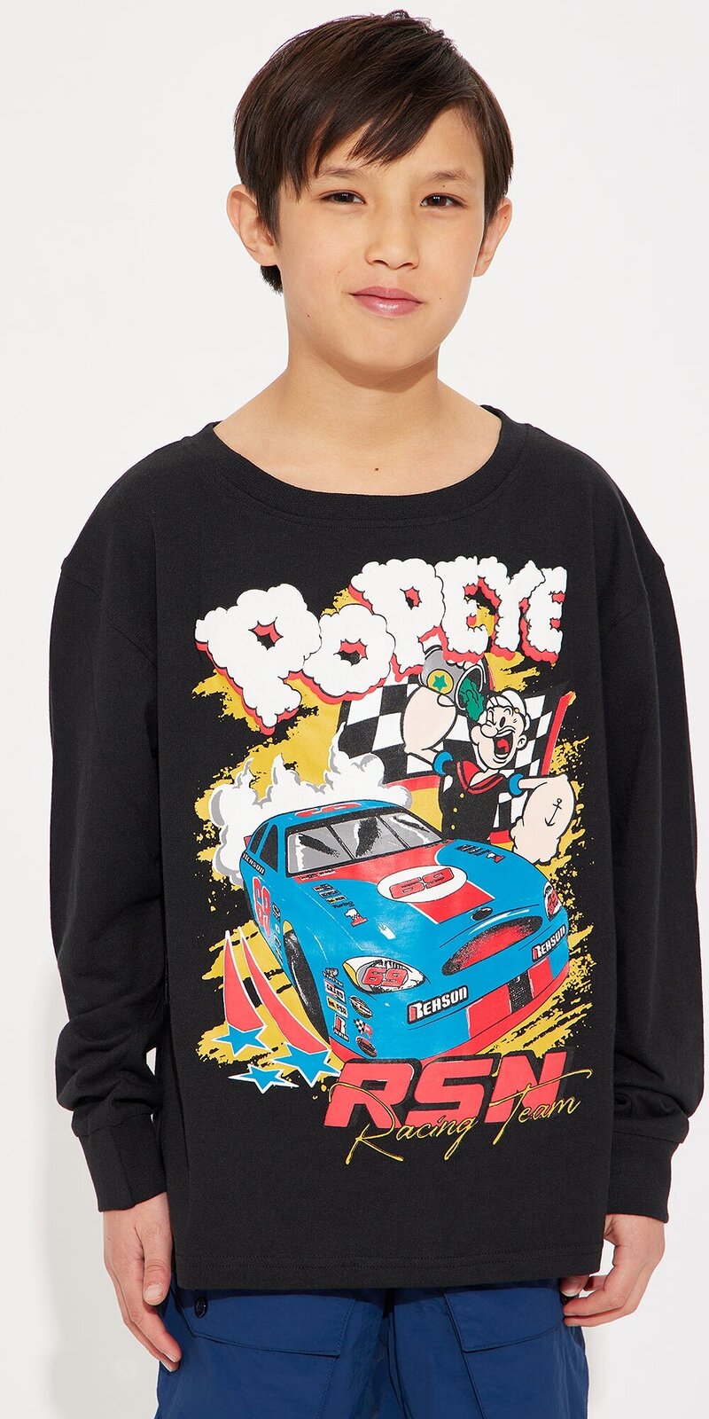 Tričko s dlhým rukávom a výraznou grafikou v čiernej farbe