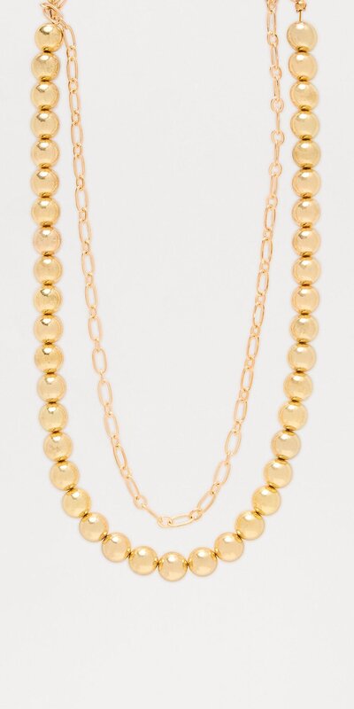 Vrstvený retiazkový náhrdelník v zlatej farbe