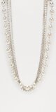 Vrstvený náhrdelník s kamienkovou retiazkou v striebornej farbe