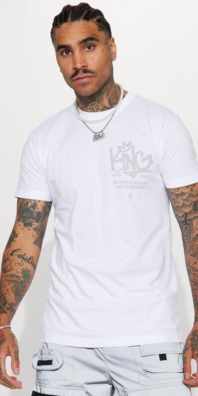 Pánske biele tričko s krátkym rukávom a výraznou potlačou