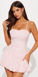Mini šaty s balónovou sukňou v ružovej farbe Ružová