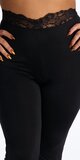 Čierne legíny s vysokým pásom a jemnou čipkou