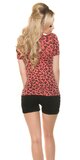 Leopardie tričko s mašľou Koralová
