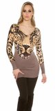 Leopardí dámsky sveter Leopard cappuccino