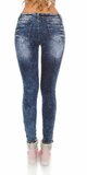 Moderné dámske džínsy s maskáčovými vzormi Modrá