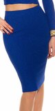 Pozdĺžne vrúbkovaná pletená sukňa Kráľovská modrá
