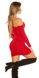 Vrúbkované mini šaty Červená