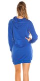 Svetrové šaty s kapucňou Modrá