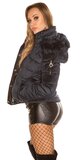 Velvet zimná bunda Tmavomodrá