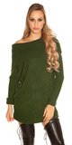 Hrubý pletený sveter KouCla Zelená