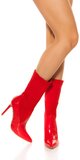 Členkové čižmy s ponožkami Červená