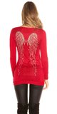Dlhý sveter s anjelskými krídlami Červená