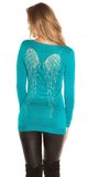 Dlhý sveter s anjelskými krídlami Zafírová