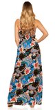 Letné maxi šaty s kvetinovou potlačou Čierna