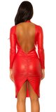 Wetlook mini šaty sexy back Červená