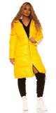 Maxi dlhá zimná bunda Žltá