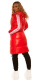 Maxi dlhá zimná bunda Červená