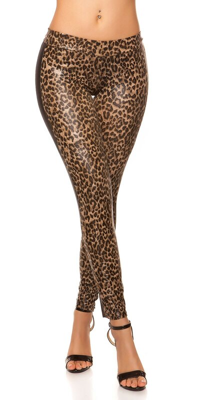 Leopardie legíny s čiernym pruhom Leopard