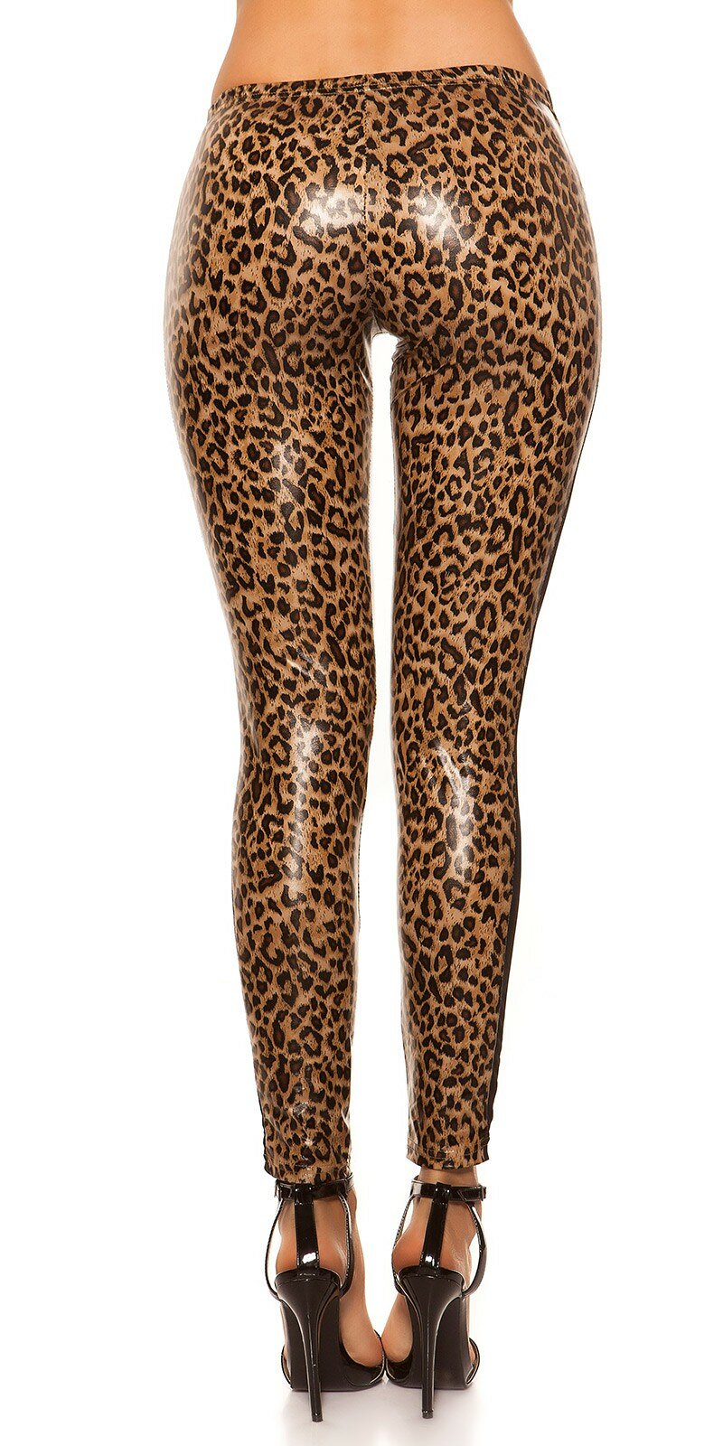 Obrázok Sexi legíny s čiernou sieťkou na bočnej strane #Veľkosť L/XL Farba Leopard