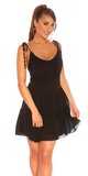Klasické mini šaty na leto na ramienkach Čierna