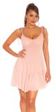Klasické mini šaty na leto na ramienkach Ružová