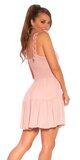 Klasické mini šaty na leto na ramienkach Ružová