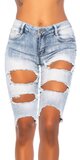 Džínsové šortky s dierami na stehnách Tmavomodrá