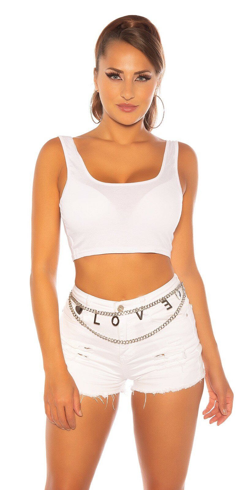 Obrázok Tielkový crop top #Veľkosť Univerzálna (XS/S/M) Farba Biela