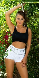 Tielkový crop top Čierna