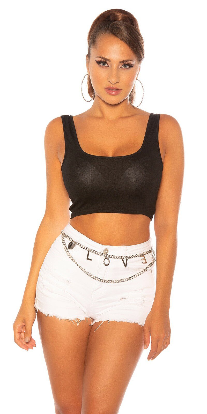 Obrázok Tielkový crop top #Veľkosť Univerzálna (XS/S/M) Farba Čierna