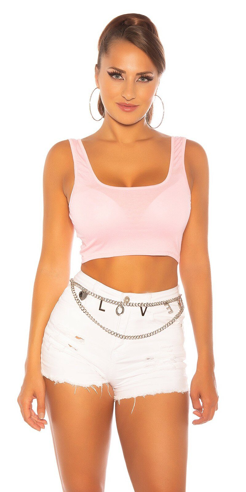 Obrázok Tielkový crop top #Veľkosť Univerzálna (XS/S/M) Farba Lososová