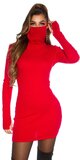 Bavlnené šaty s integrovaným rúškom Červená
