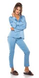 Saténové pyžamo Modrá