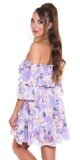 Kvetinové off shoulder šaty s volánmi Lilac