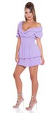 FEMININE šaty s úzkym pásom na leto Lilac