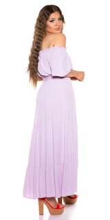 Off shoulder letné maxi šaty Lilac