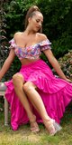 Latina High-Low sukňa Ružová