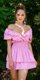 FEMININE šaty s úzkym pásom na leto Bledá ružová