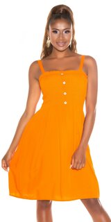 Viskózové smocked šaty na leto Oranžová