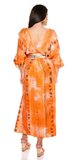 Otvorené ľahké maxi šaty na leto Oranžová