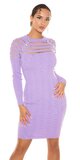 Pletené šaty s priehľadnými pruhmi Lilac