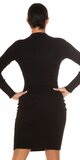 Košeľové pletené šaty Čierna