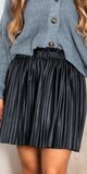 Kožená skladaná sukňa Čierna